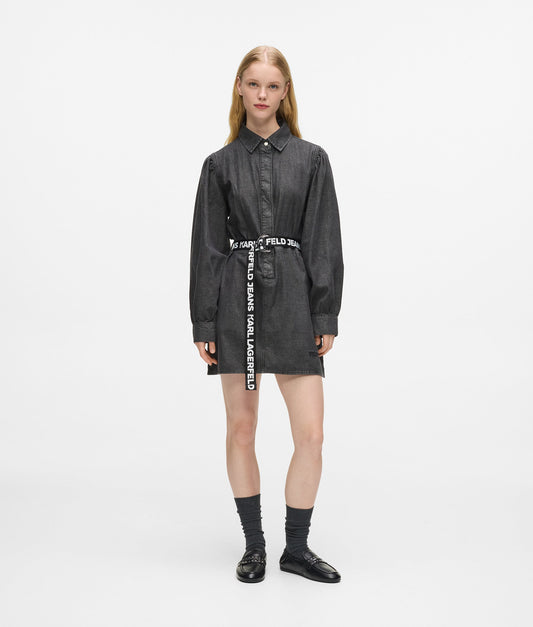 Karl Lagerfeld Jeans Klj Denim Fitted Dress Washed Black (B1W130381BJ) Women