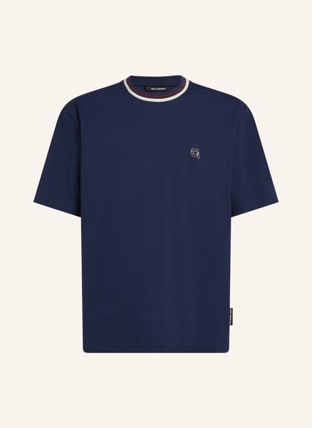 Karl Lagerfeld Ikon T-Shirt W Striped Neck Medieval Blue (B2M170822FS) Men