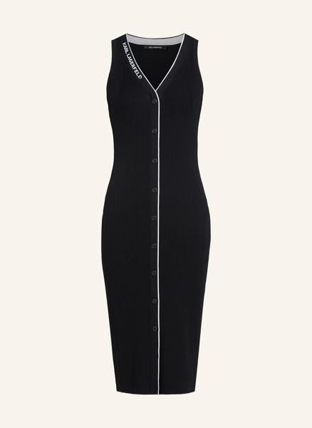 Karl Lagerfeld Logo Knit Dress Black/White (B2W13004998) Women