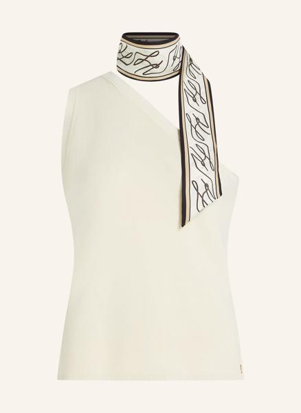 Karl Lagerfeld Scarf Print Detail Knit Top Cannoli Cream (B2W18012B09) Women