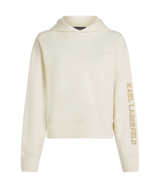 Karl Lagerfeld Embroidery Detail Hoodie Cannoli Cream (B2W20003B09) Women
