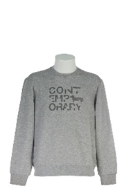 Harmont & Blaine Oversized Crew Neck With Logo Print Charcoal (FDI073021200917) Men