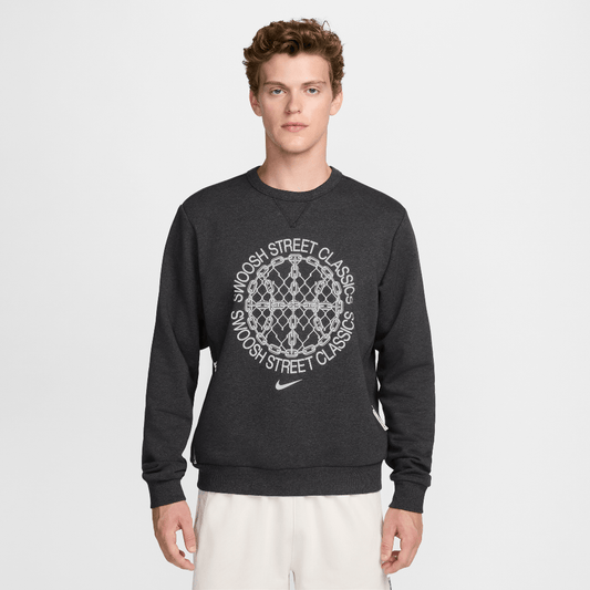 Nike Standard Issue Men's Dri-FIT Basketball Crew-Neck Sweatshirt Black/Heather/Pale Ivory (FZ0682-010) Men