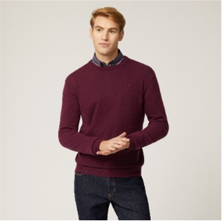 Harmont & Blaine Brushed Crew Neck Burgundy (H0KJ81030661545) Men