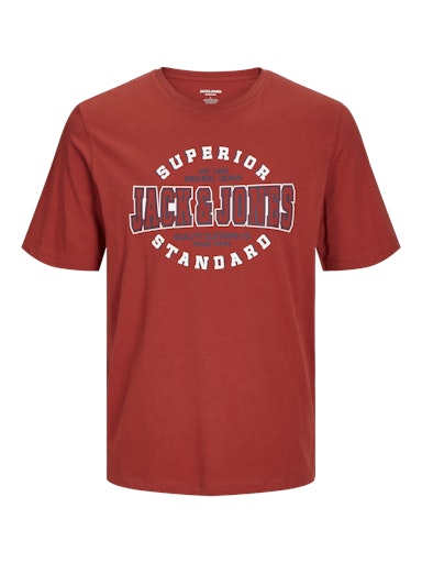Jack & Jones Essentials JJELOGO TEE SS O-NECK 2 COL AW24 SN Red Ochre (12254862-RedOchre) Men