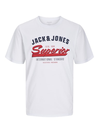 Jack & Jones Essentials JJELOGO TEE SS O-NECK 2 COL SS25 SN White (12268267-White) Men