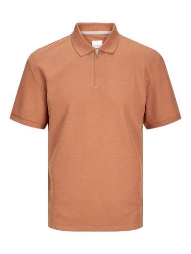 Jack & Jones Premium JPRCCJOHNNY HALF ZIP SS POLO SN Sunburn (12255578-Sunburn) Men