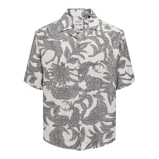 Only & Sons Den Life RLX Graphic AOP Casual Shirt (22029109-ANTIQUEWHT) Men