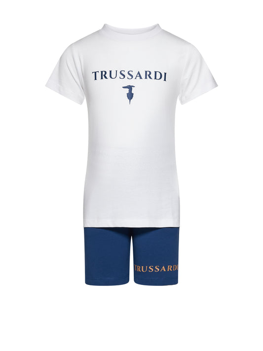 Trussardi Junior Set T-Shirt+Bermuda Sitem White O / Be (TBP26010CJ) Kids