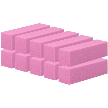 Mimo 4-Sided Manicure Pedicure Tool Nail Buffer Block in Pink - 10 Piece