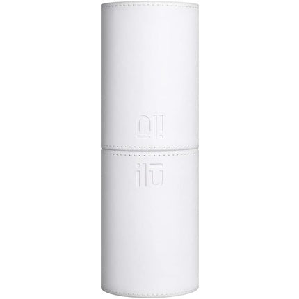 Ilu Makeup Brush Holder Travel Cosmetic Organizer Eco-Friendly Leather White