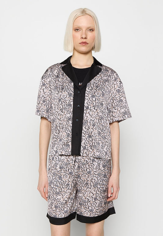 FLORAL PRINT FLUID SS BLOUSE Women