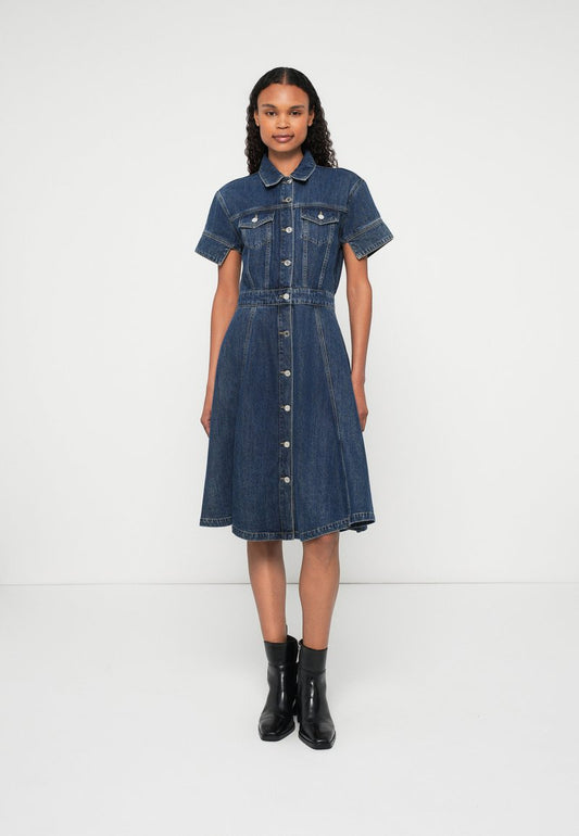 Karl Lagerfeld Fashion Denim Dress Mid Blue (B1W130371VA) Women