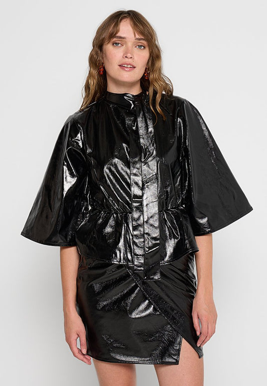 Stella Nova Faux leather blouse Black (ZZO2UVM64-Q00) Women