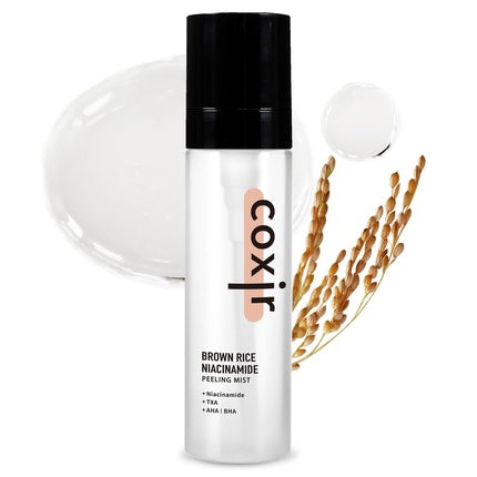 Coxir Brown Rice Niacinamide Peeling Mist Toner with AHA and BHA 80ml