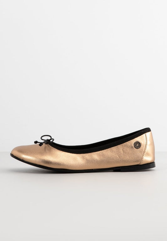 ELIE SAAB LAMINATED LEATHER BALLET FLATS Gold-Coloured (ZZO2LMX04-F00) Kids