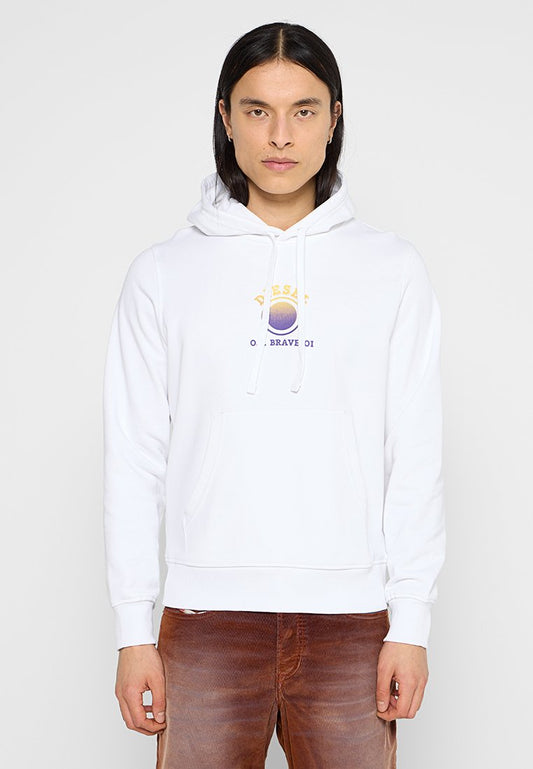 Diesel S-GINN-HOOD 5-E FELPA White (ZZO2Y6R38-A00) Men