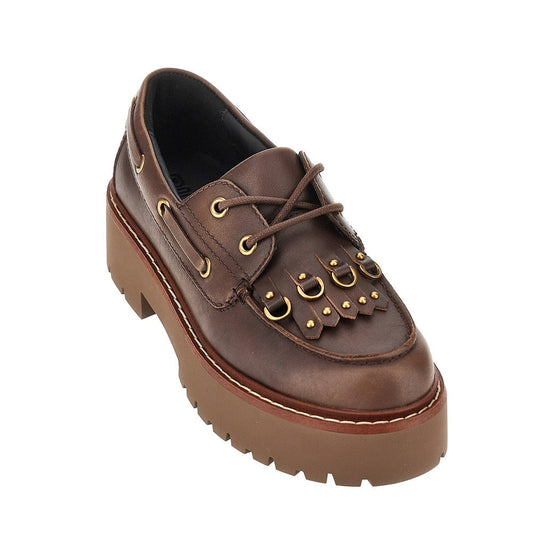 MARGARET 01 - MOCASSINO BRUSHED CALF LEATHER MORO Women
