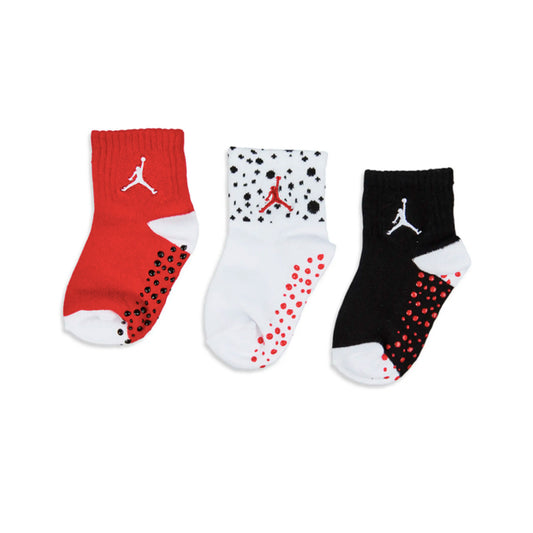 Jordan Socks Cement Grip Quarter Grippy 12-14 Months (3 Pairs) White (NJ0012-001) Kids
