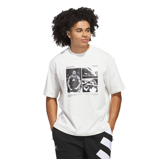 adidas T-Shirt Anthony Edwards Graphics 2 Cloud White (JM2679) Unisex