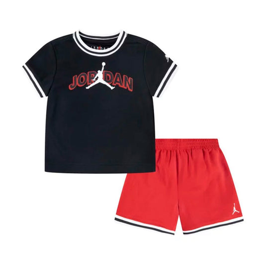 Jordan Tracksuit short Matching Taping Mesh Preschool Gym Red (85D967-R78) Kids