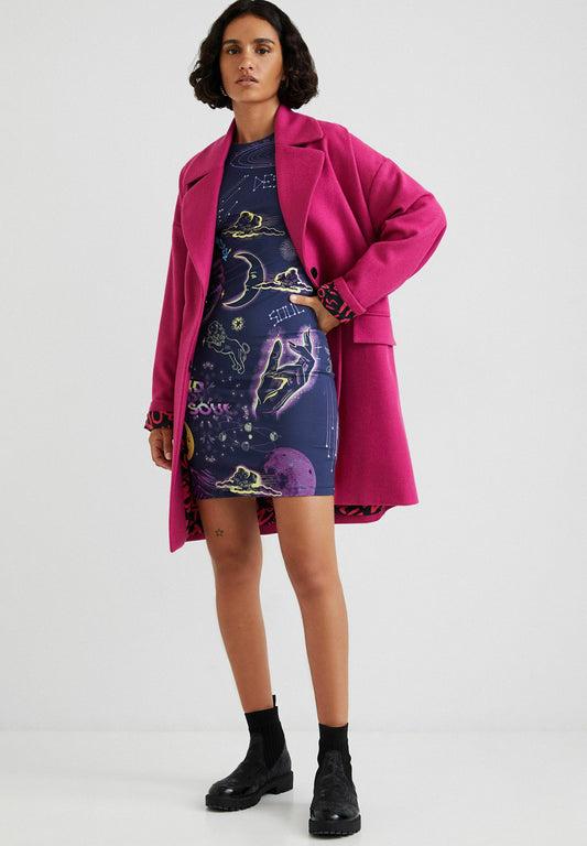 Desigual 3/4 wool coat belt Red (DE121U05E-G11) Women