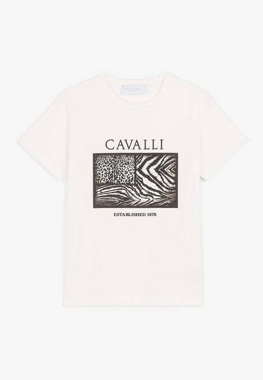 Roberto Cavalli Junior b t-shirt flag white (ZZO1RD163-A00) Kids