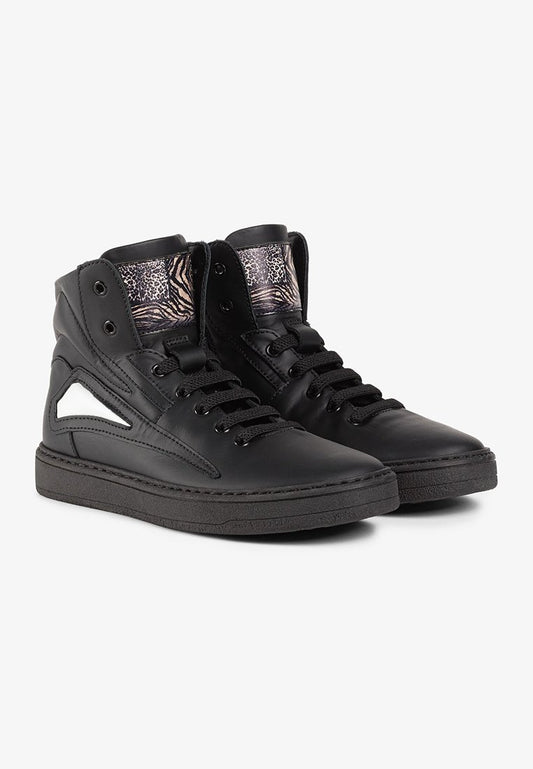 Roberto Cavalli Junior leather high sneakers zip (ZZO1RD124) Kids