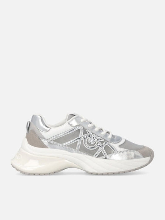 ARIEL 33 - SNEAKER LAMINATED CALF LEATHER/NET/COW SUEDE SILVER Women