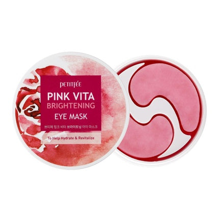 Petitfee Pink Vita Brightening Eye Mask 60 Pieces 30 Pairs - Rose and Vitamin B