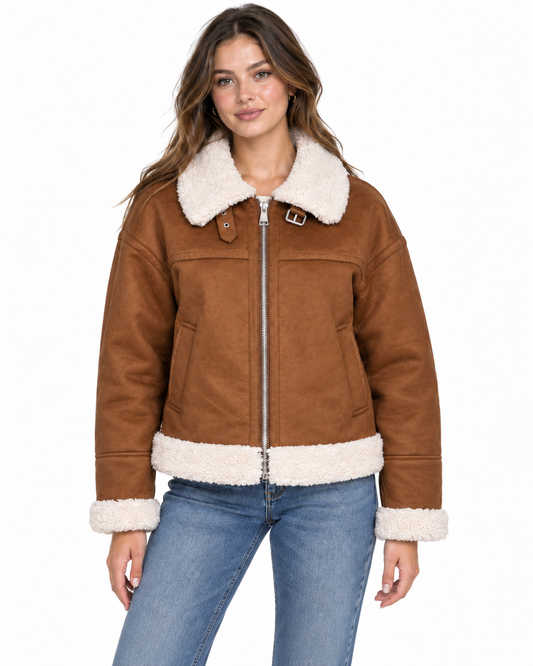 DEBRANDE Women's Jacket Z Shearling CAMEL (10792) Women
