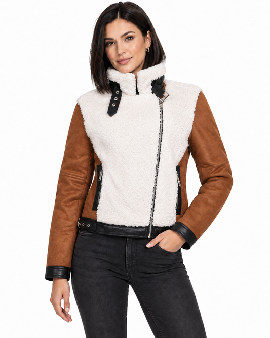 DEBRANDE Women's Jacket Z Shearling CAMEL (10778) Women