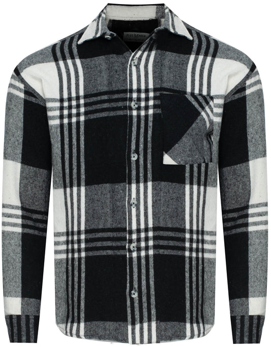 PLUS POSH Shirt Men's Kremowo-black KRATKA (8476) Men