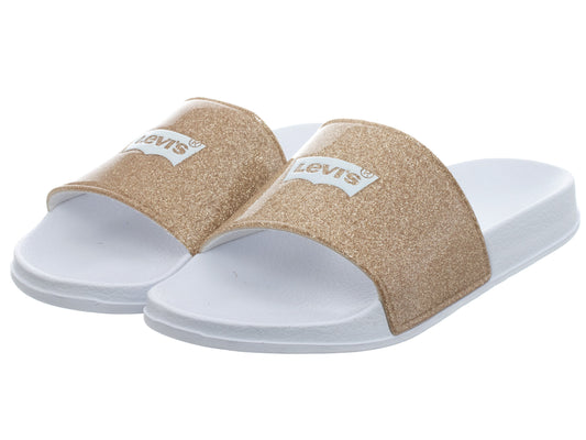 LEVI'S Slides Women's POOL S GOLD GLITTER (9454) Women