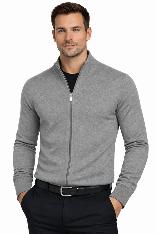 POLO LARA Sweater Men's ROZPINANY Grey K (8676) Men
