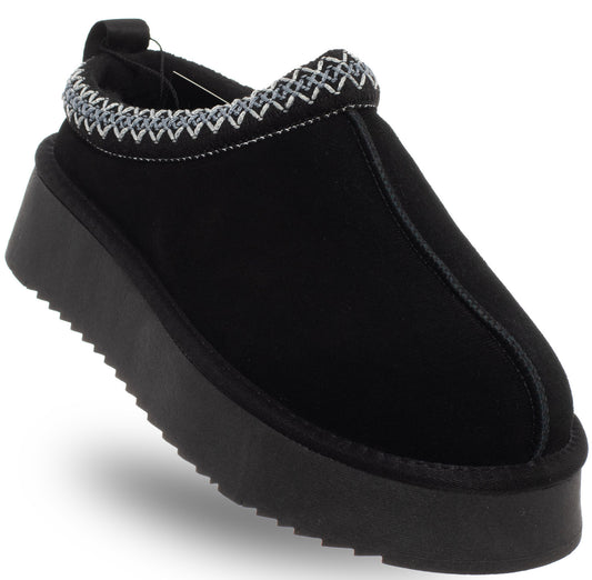 SOLO SOPRANI COUTURE Shoes Women's SABOT FUR HUGH PLATFORM BLACK (8009) Women