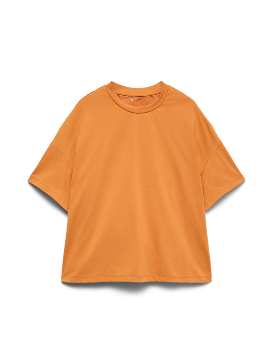 Sharon Short Sleeve Back Lace Tee Exp Marmalade (10351639) Women