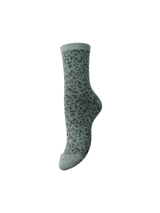 Sebby Glitter Long Socks Castor Gray (17151109) Women