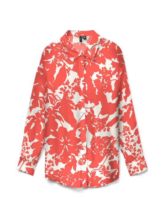 Smilla Long Sleeve Oversize Shirt Fiery Red Alia (10328690) Women